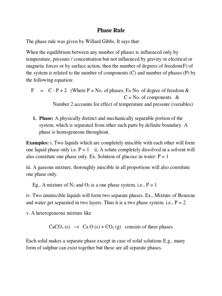 CO2 Phase Diagram and Phase Rule Explained | PDF | Phase (Matter ...