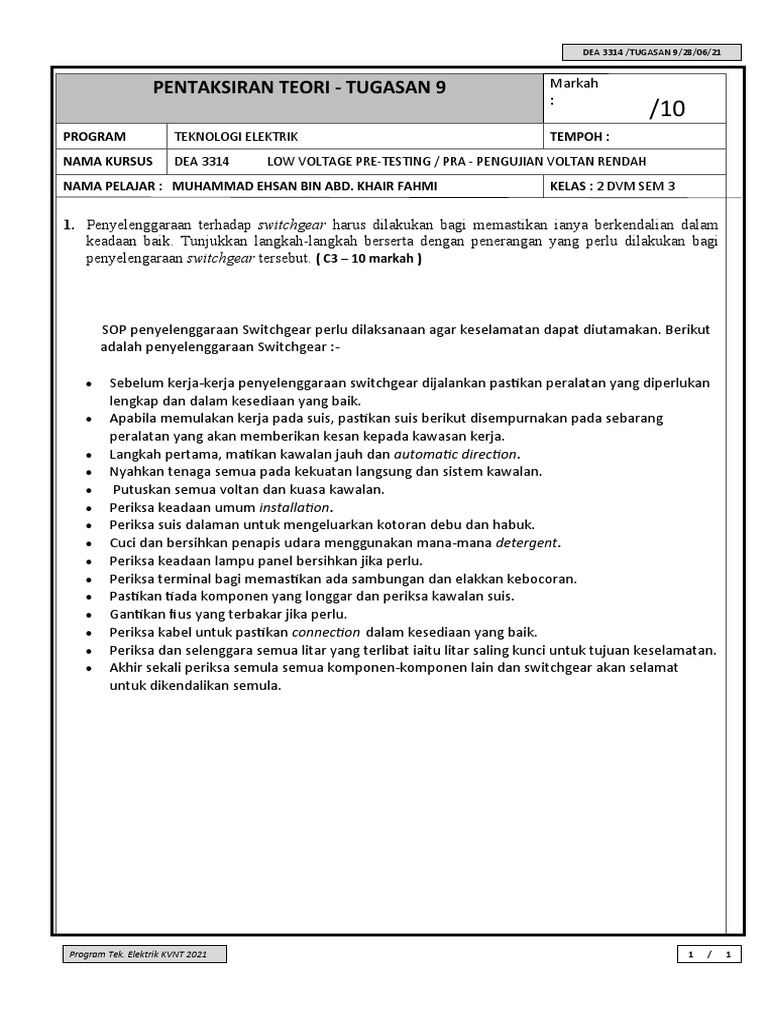 MAINTAINING SAFETY THROUGH SWITCHGEAR MAINTENANCE PDF