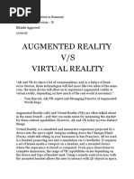 Augmented Reality V/S Virtual Reality