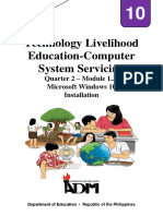 Technology Livelihood Education-Computer System Servicing: Quarter 2 - Module 1.3: Microsoft Windows 10 Installation