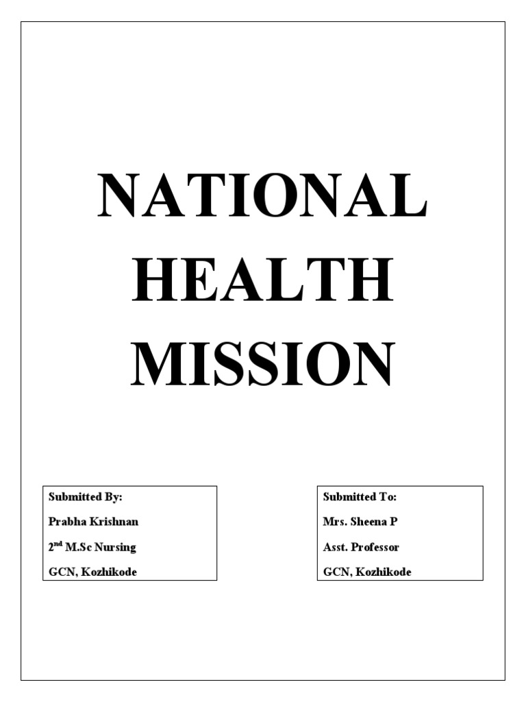 National Health Mission | PDF | Health Care | Public Health