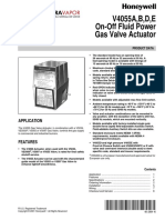 V4055A, B, D, E On-Off Fluid Power Gas Valve Actuator: Application