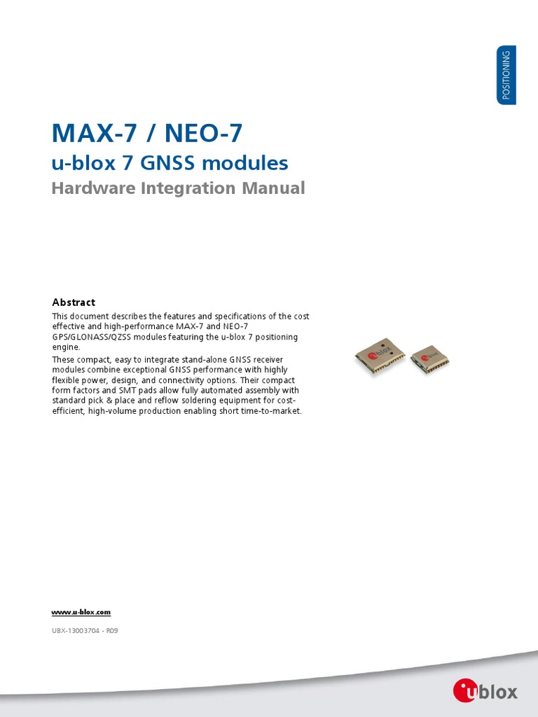 MAX-7 / NEO-7: U-Blox 7 GNSS Modules | PDF | Electrostatic Discharge ...