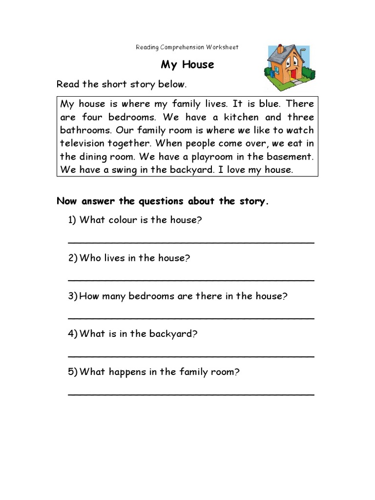 reading comprehension worksheet pdf