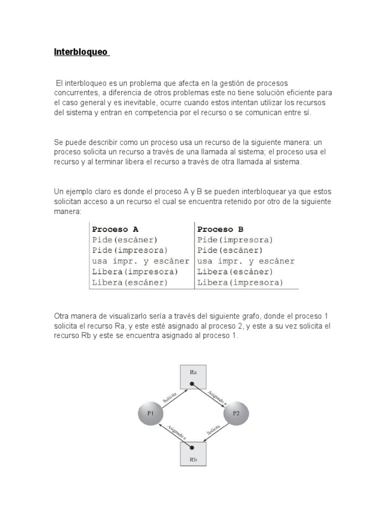 Problemas y soluciones de interbloqueo | PDF | Algoritmos | Ciencias de ...