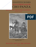 Las Constituciones Del Gran Gobernador Sancho Panza