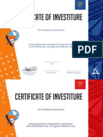 Certificate of Investiture: This Certificate Is Presented To