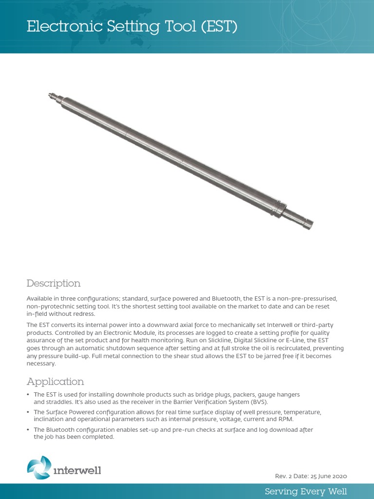 Electronic Setting Tool (EST) Description PDF Manufactured Goods