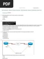 Take Assessment - Enetwork Practice Final Exam - Ccna Exploration: Network Fundamentals (Version 4.0)