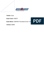 Vendor: Isaca Exam Code: COBIT5 Exam Name: COBIT® 5 Foundation Exam: COBIT5 Exam Version: DEMO