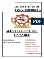 National Institute of Technology, Rourkela: M.I.S. Live Project On Zaree