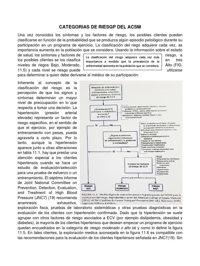 Categorias de Riesgo Del Acsm | PDF | Hipertensión | Especialidades Medicas