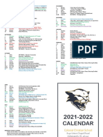 2021-2022 Calendar of Events