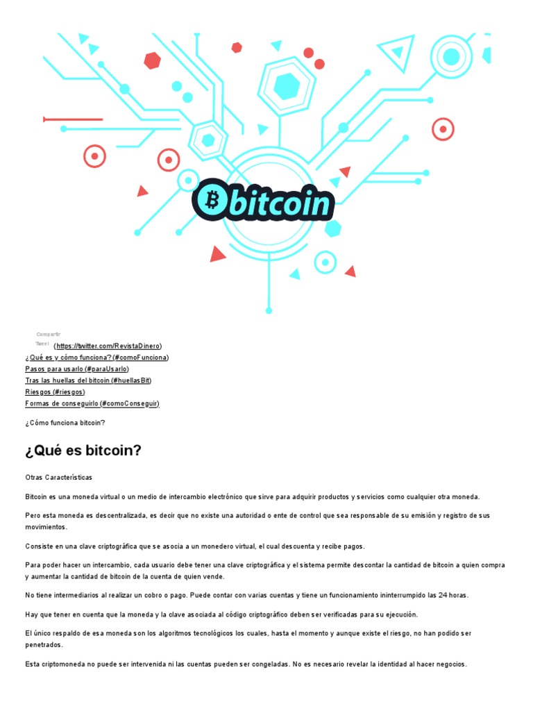 Especial Bitcoin - ¿Qué Es Bitcoin - ¿Cómo Funciona Esta Moneda Virtual |  PDF | Bitcoin | Criptomoneda