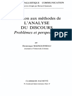 (Langue, Linguistique, Communication) Dominique Maingueneau-Initiation Aux Methodes de l’Analyse Du Discours_ Problemes Et Perspectives-Hachette (1976)