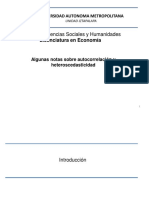 Algunas Notas Sobre Autocorrelación y Heterocedasticidad - UniAutonMetropolitana, S.F.