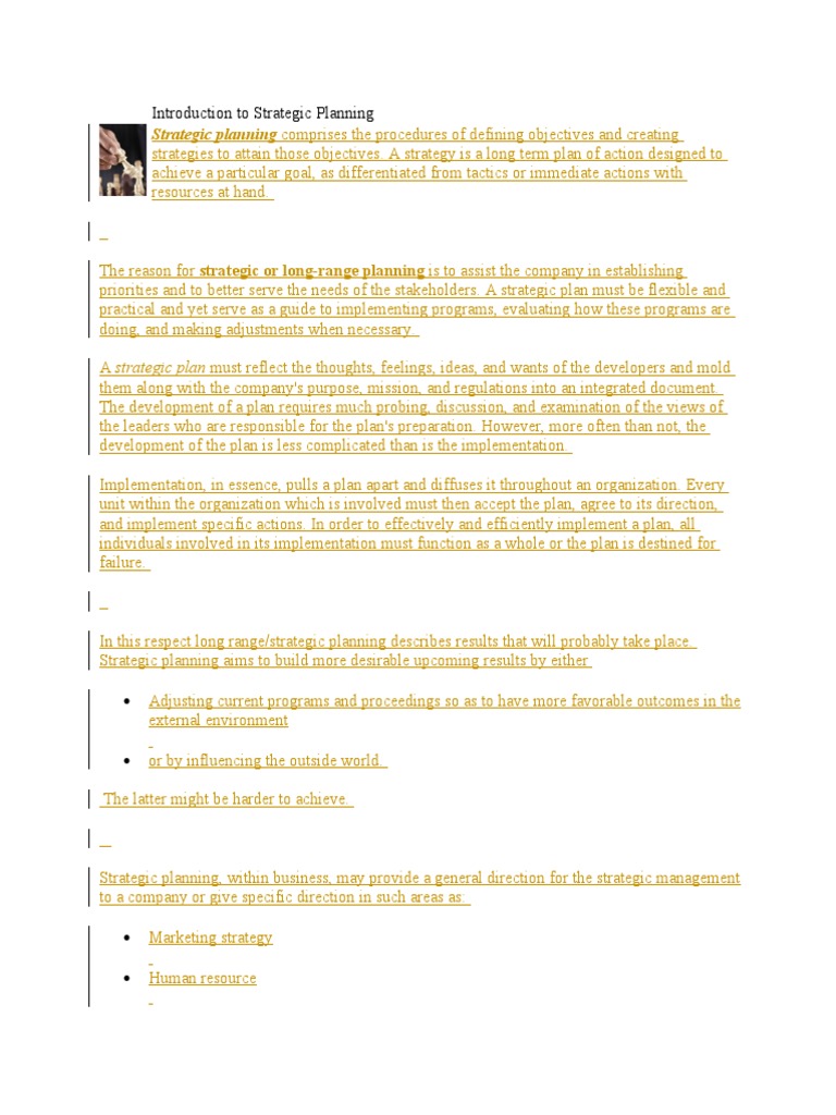 Strategic Planning for Business Success | PDF | Business Intelligence ...
