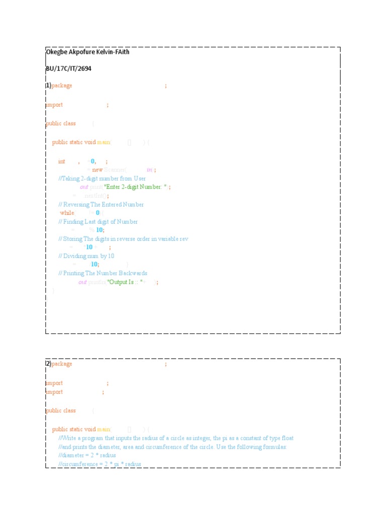 Java Programs for Basic Calculations | PDF | String (Computer Science) | Pi