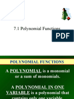 7.1 Polynomial Functions