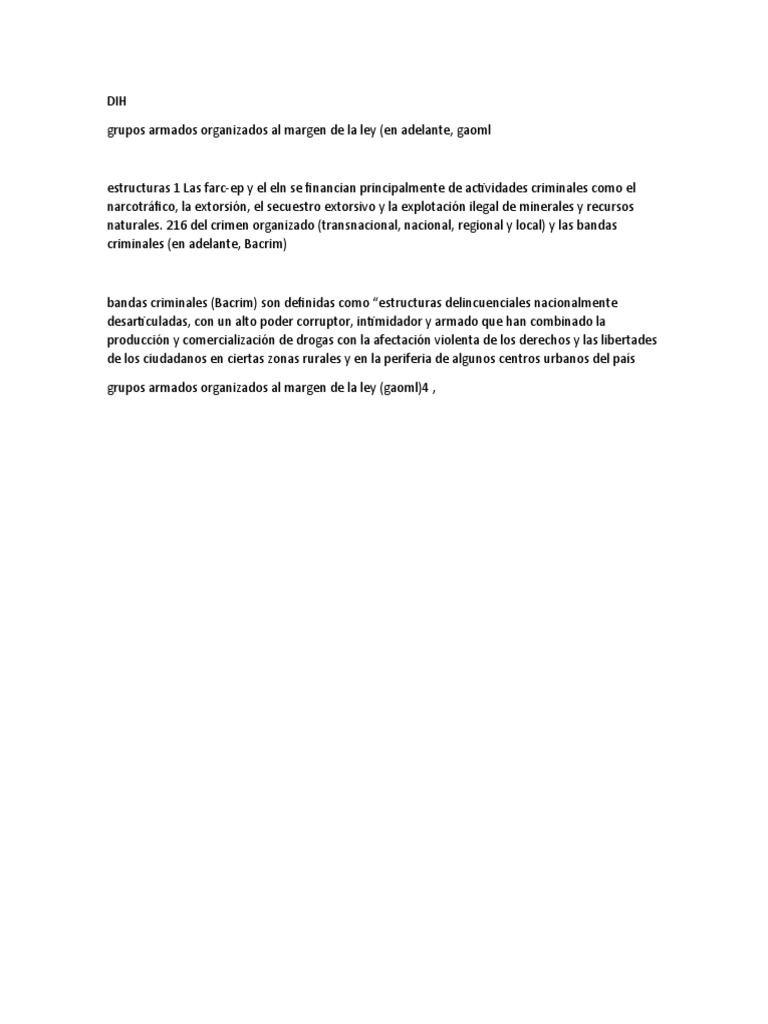Grupos Armados y Crimen Organizado en Colombia | PDF