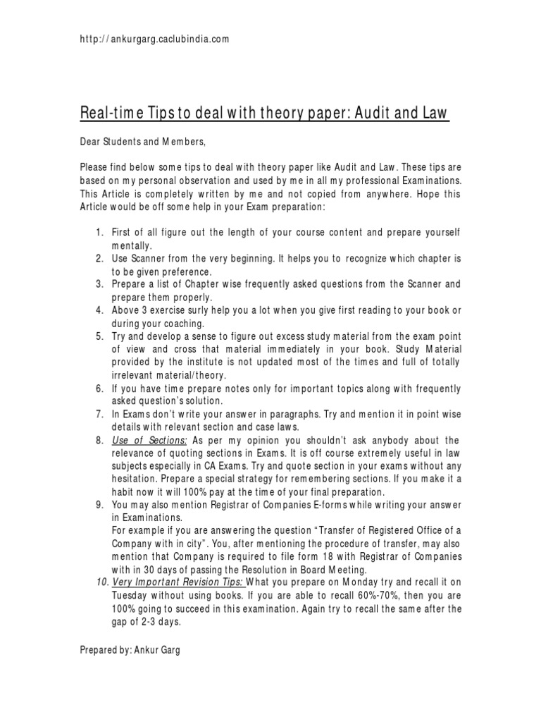 55 Tips For Theory Paper | PDF | Question | Test (Assessment)