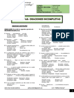 1° SEC. ORACIONES INCOMPLETAS - DOC - Práctica 16