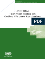 Uncitral Technical Notes On Online Dispute Resolution: United Nations