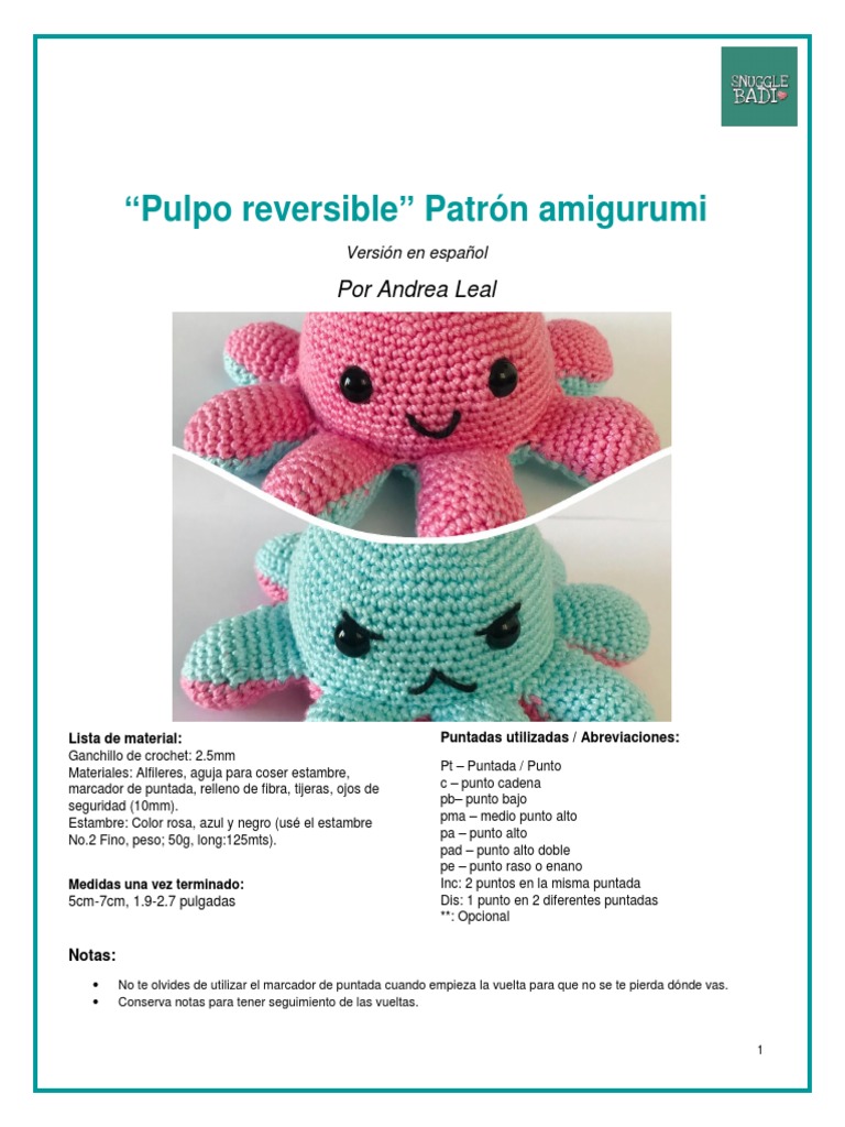 Pulpo Amigurumi Patron Crochet PDF Amigurumi