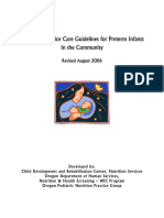 Nutrition Practice Care Guidelines For Preterm Infants in The Community