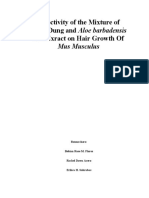 Effectivity of The Mixture of Cow Dung and Aloe Barbadensis Leaf Exract On Hair Growth of