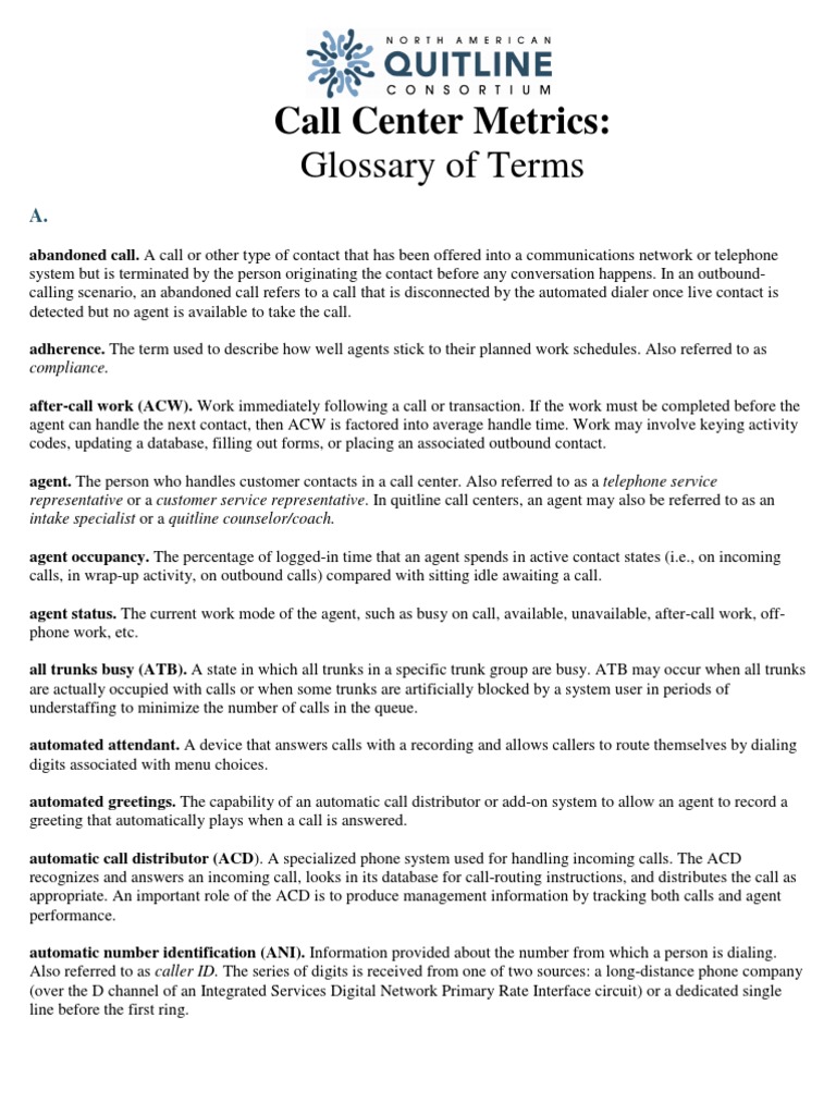 Call Centre Terminology Call Centre Interactive Voice Response