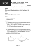 California State Polytechnic Univerity, Pomona: Current-Voltage Characteristics of The PN Junction Diode