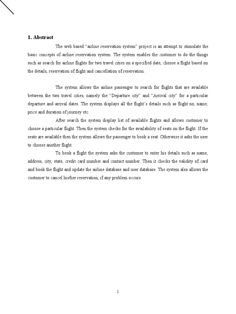 Airline Reservation System Overview | PDF | Class (Computer Programming ...