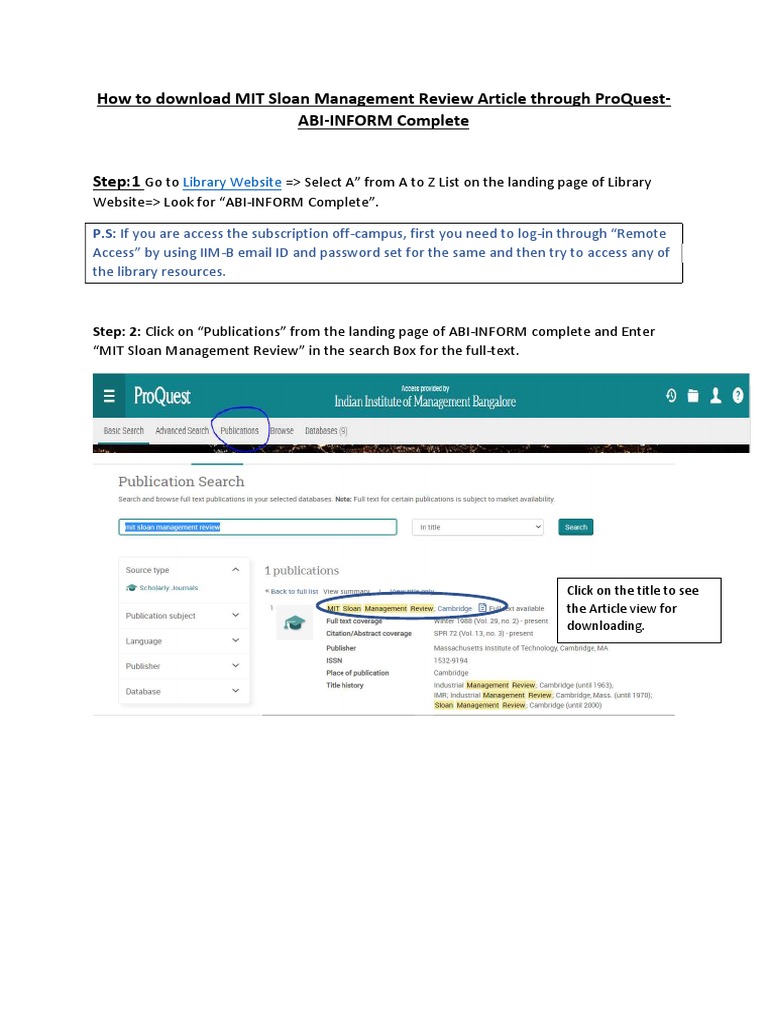 Download MIT Sloan Review via ProQuest | PDF | Computers