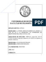 La Poesía Hispanoamericana Desde La Voz, El Yo y La Escritura Un Compendio de Irrupciones, Del Siglo Xvii Al Xxi. Pisano Bogado