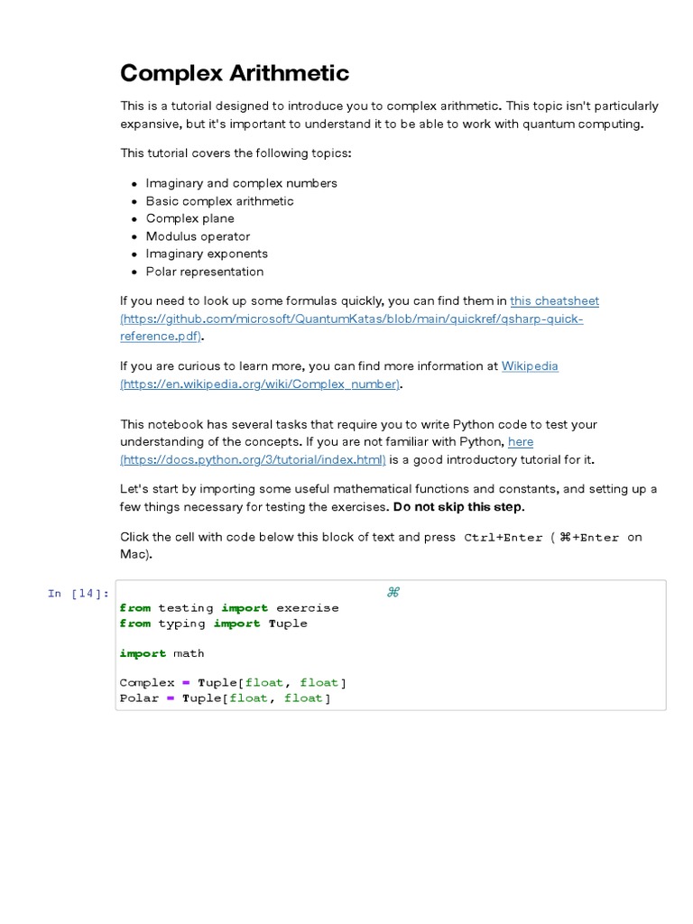ComplexArithmetic - Jupyter Notebook | PDF | Complex Number | Numbers