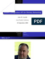 Modern Configuration API For Wireless Networking: John W. Linville