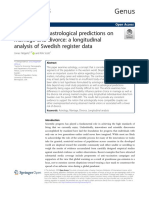 The Validity of Astrological Predictions On Marriage and Divorce: A Longitudinal Analysis of Swedish Register Data