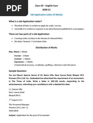 Job Application Letter