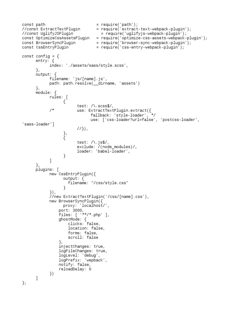 Webpack Config | PDF | Teaching Methods & Materials | Technology ...
