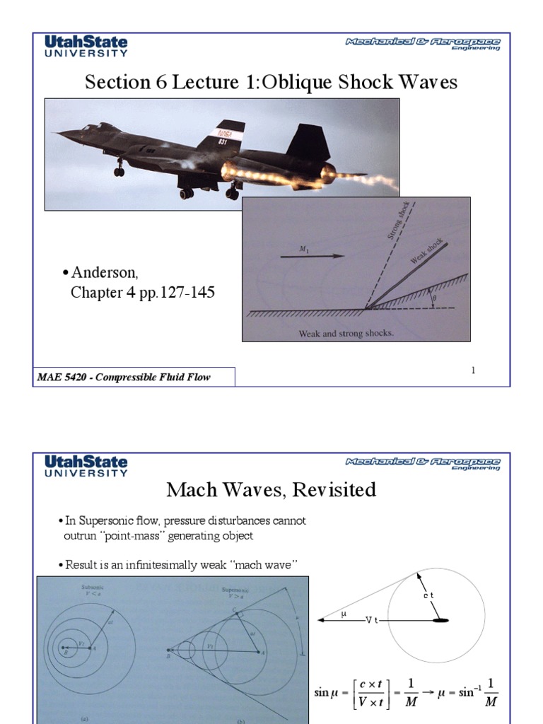 Oblique Shock Waves in Fluid Dynamics | PDF | Compressible Flow | Shock ...