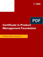 Certificate in Product Management Foundation - 3 Months Online Program