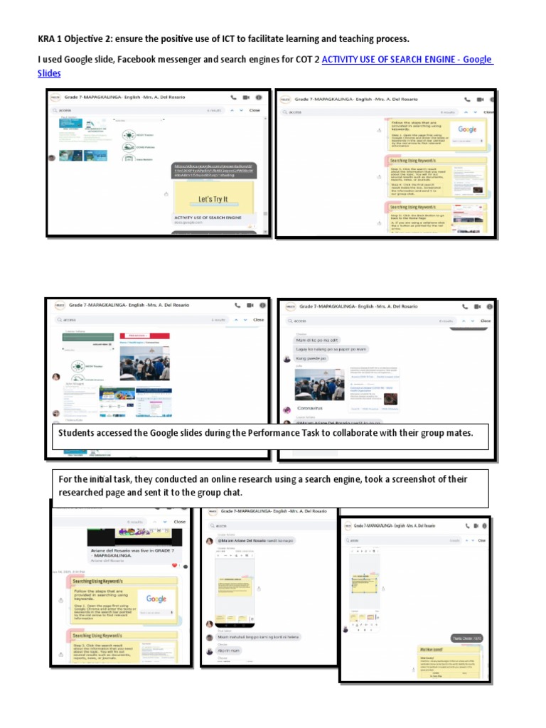 Activity Use of Search Engine - Google Slides | PDF | Art