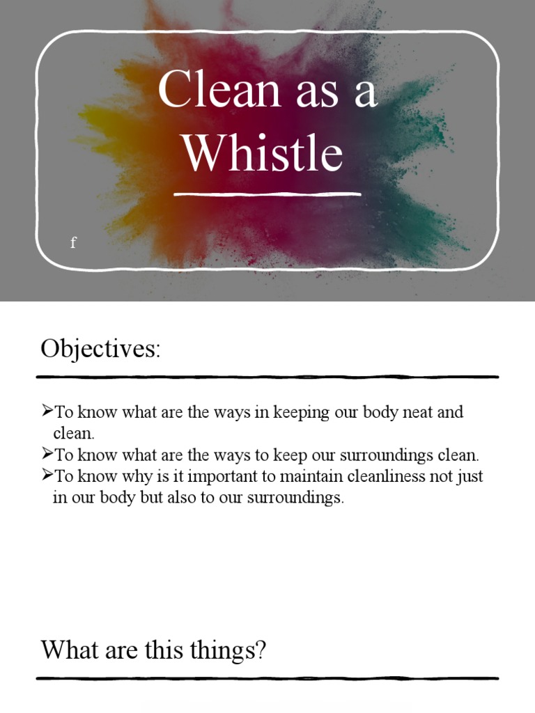 Clean As A Whistle | PDF