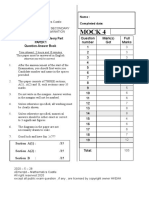 Mock 4: MATHEMATICS Compulsory Part Paper 1 Question-Answer Book