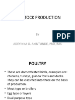 Livestock Production: BY Adeyinka O. Akintunde, PHD, Ras