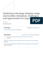 Analyzing Technology Adoption Using Microstudies: Limitations, Challenges, and Opportunities For Improvement