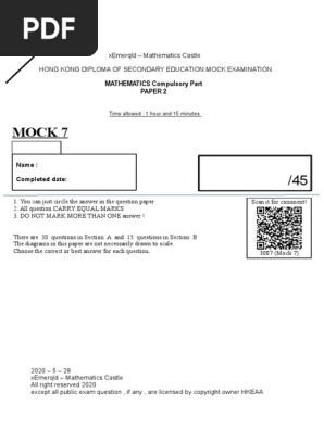 Maths Mock 7 ,Paper 2 (3007)