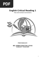 Lesson 2 - Critical Reading As Reasoning