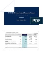Q1 FY2019 Consolidated Financial Results